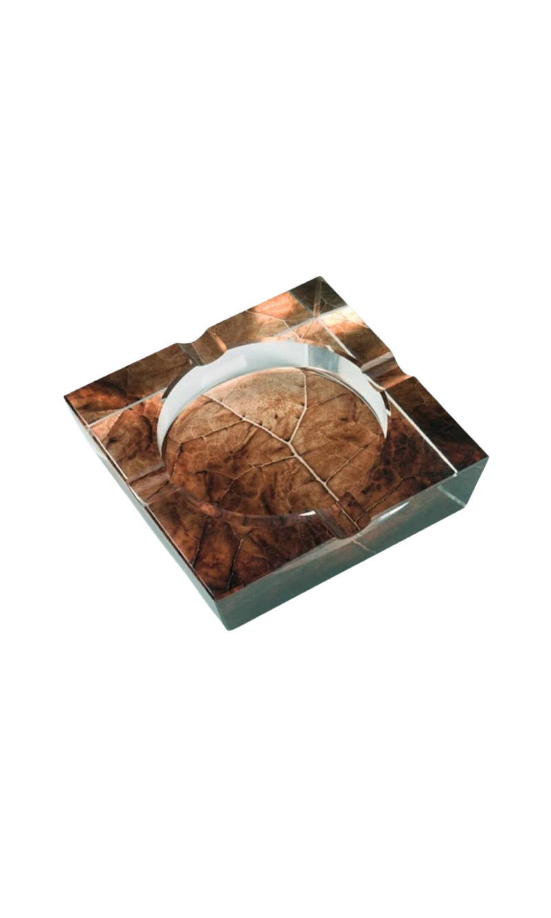 Crystal Leaf Ashtray (4 Cigars)